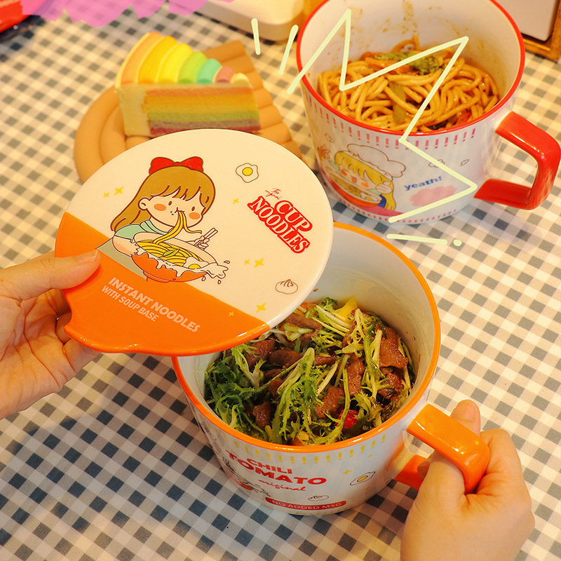 Dim Sum Basket - Cartoon Instant Noodle Ramen Bowl with