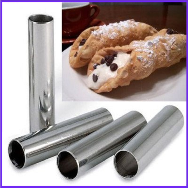 Danish Pancake Pan - Alluminum Bánh Cannoli Dạng 4 Ống/Gói