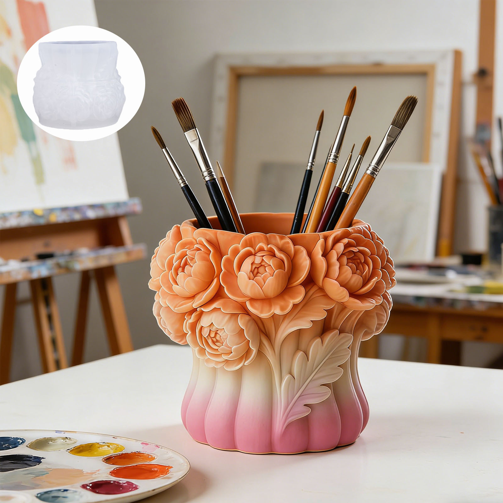 3D Rose Flower Vase Silicone M - đánh giá và giá Potsticker Mold