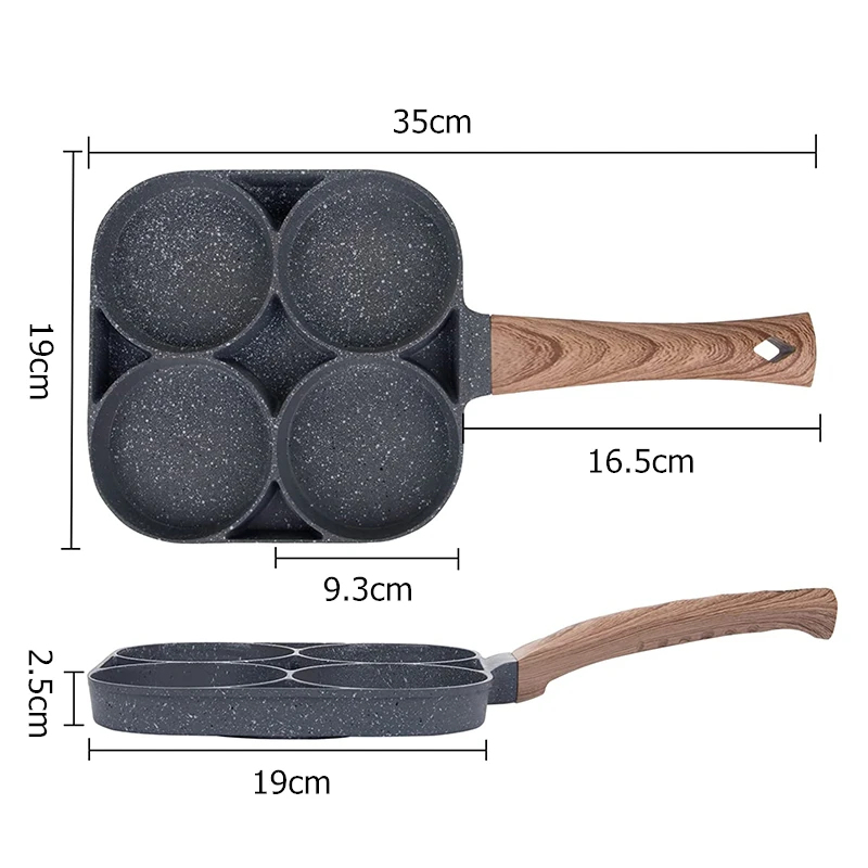 Pancake Egg Frying Pan 4 Cups  - đánh giá và giá Egg Waffle Pan