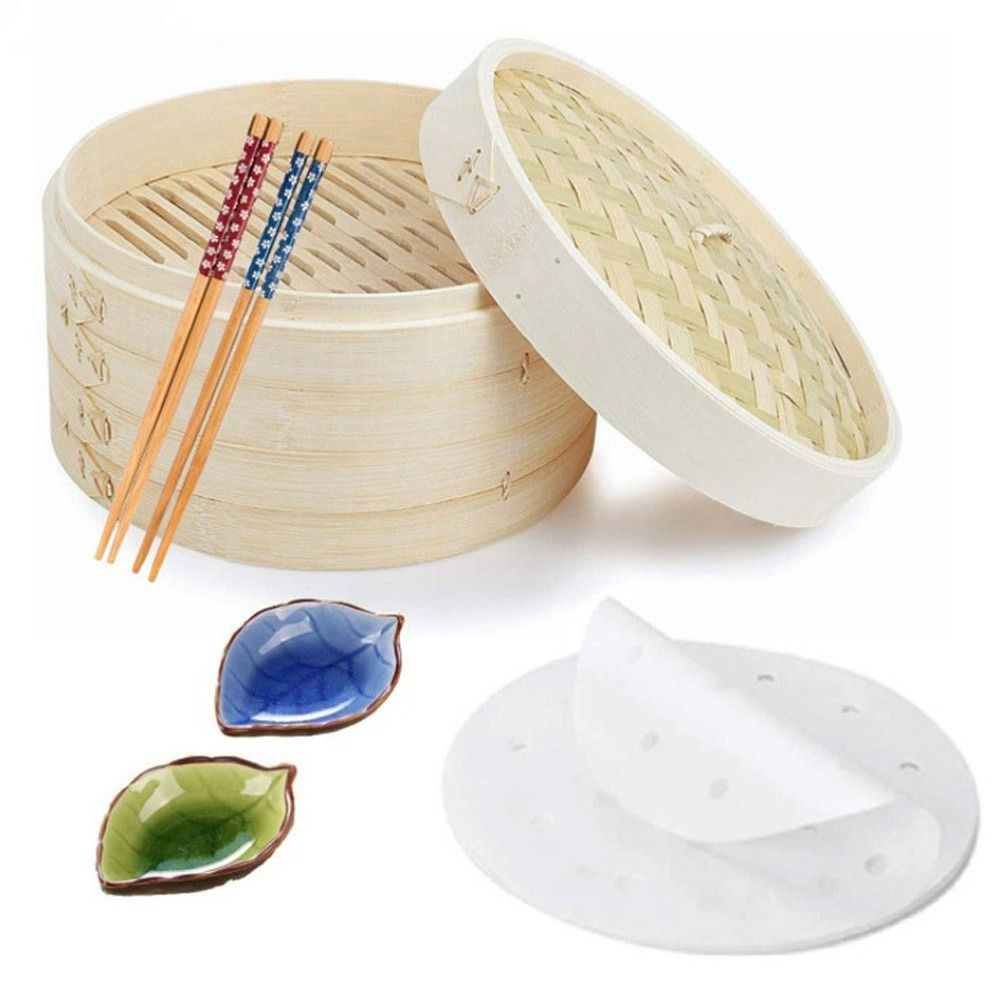 Bamboo Steamer Basket with Lid - đánh giá và giá Bao Steamer Bamboo